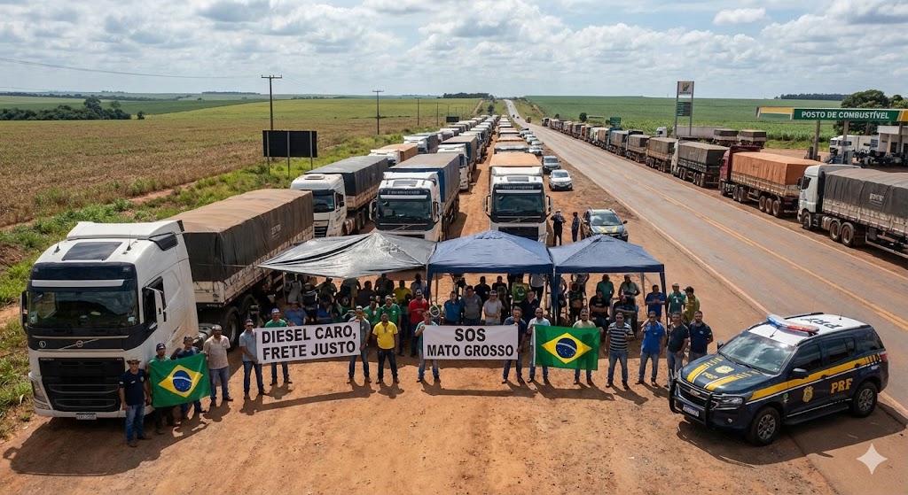 Paralisação dos Caminhoneiros: Adesão é parcial no país, mas bloqueios em Mato Grosso acendem alerta no agronegócio