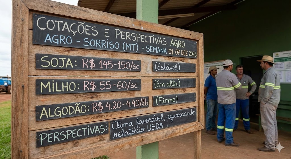 Cotações e Perspectivas do Agro em Sorriso (MT) – Semana de 01 a 07 de Dezembro de 2025