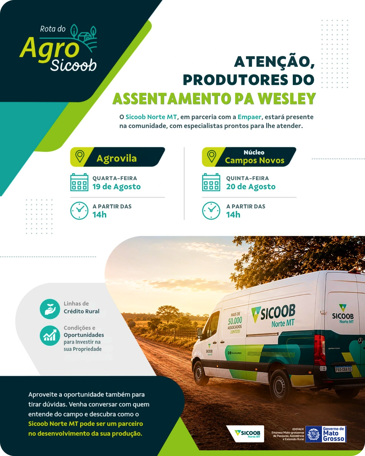 Rota do Agro Sicoob - Assentamento PA Wesley - Mais Nortão