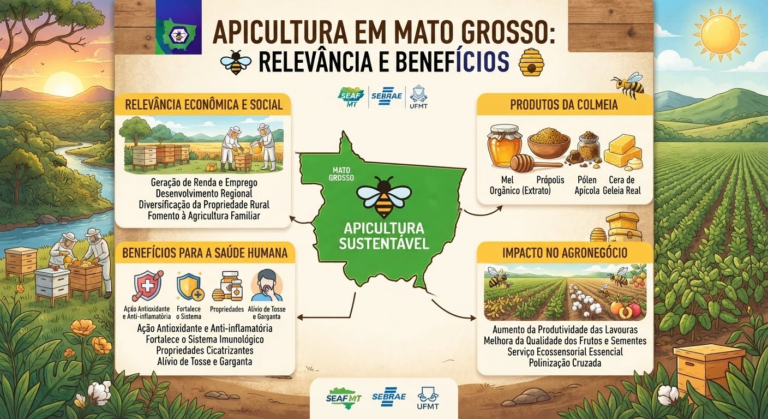 Apicultura em Mato Grosso: relevância, produtos da colmeia e benefícios para a saúde e o agronegócio