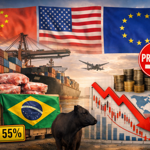 Carne bovina do Brasil enfrenta tarifas de 55% na China, restrições dos EUA e proibição na Europa a partir de setembro de 2026