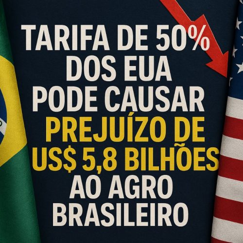 Tarifa de 50% dos EUA pode causar prejuízo de US$ 5,8 bilhões ao agronegócio brasileiro