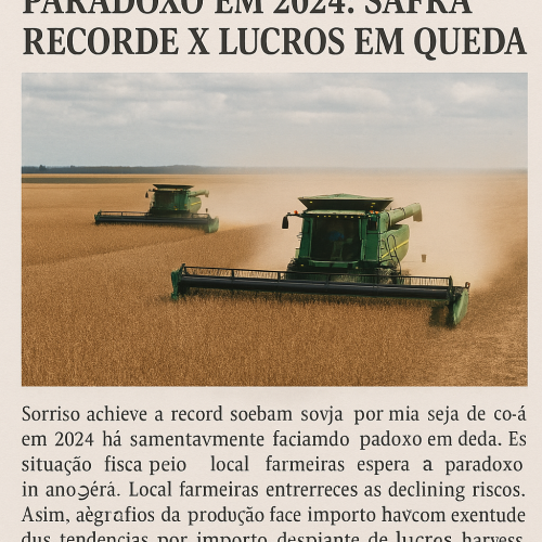 SORRISO (MT) – 27 DE JUNHO DE 2025: SAFRA RECORDE, LUCROS EM QUEDA – O PARADOXO DO AGRONEGÓCIO NA CAPITAL DA SOJA