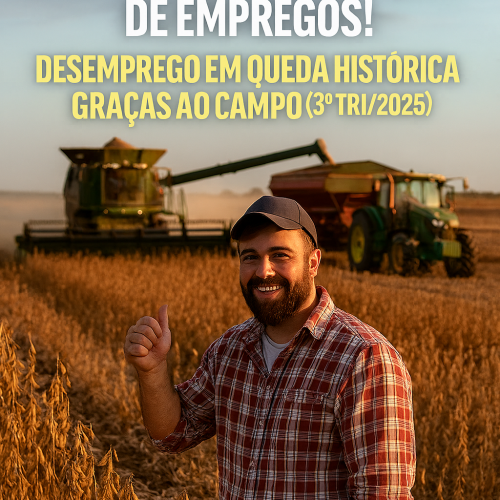 Agropecuária Brasileira: O Gigante da Geração de Empregos! Desemprego em Queda Histórica Graças ao Campo (3º Tri/2025)