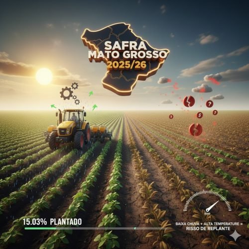 Ritmo Acelerado, Chuva Contida: Mato Grosso Vê Plantio Otimista para Safra 2025/26, Mas Alerta de Custos com Replante Paira