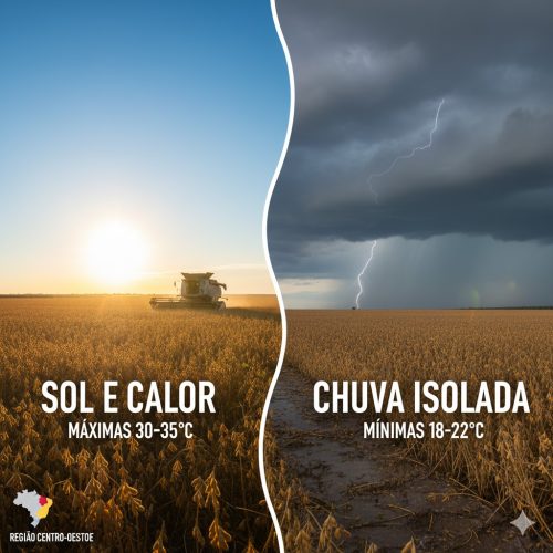 Clima no Centro-Oeste: Sol e Calor Predominam Neste Final de Semana, Mas Chuvas Isoladas Podem Ocorrer