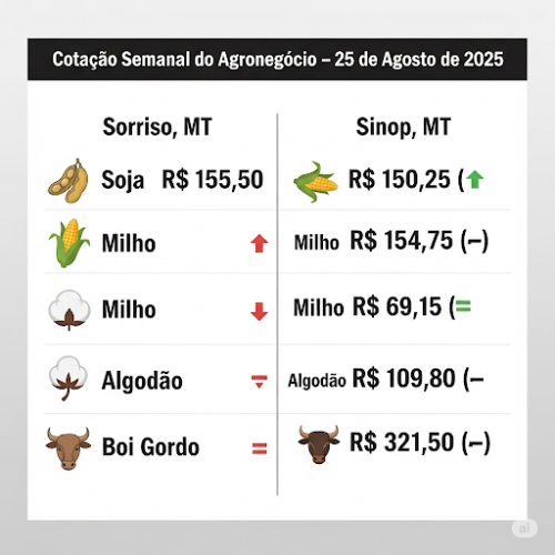 Estimativa de Cotações Semana 29 Setembro a 3 Outubro de 2025