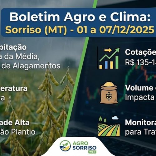 Matéria: “Clima úmido impulsiona o agro em Sorriso e no Brasil – Semana de 01 a 07 de Dezembro de 2025”